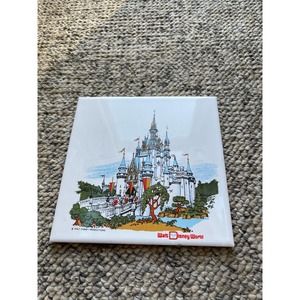 Vtg 1970s‎ Walt Disney World Cinderella's Castle Trivet Hot Plate Wall Tile